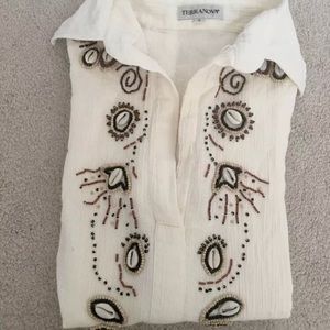 Italian Terranova 100% cotton embroidered tunic, S